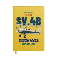 Thumbnail for Stampe SV.4B - Belgian roots. Biplane joy. design on yellow notebook