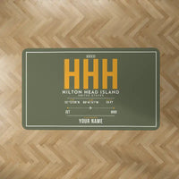 Thumbnail for Hilton Head Island Airport (HHH) Carpets - Carpet Rectangle - ID Tag + Name - Green Army V2