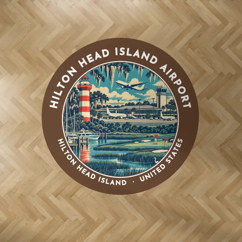 Hilton Head Island Airport (HHH) Carpets - Carpet Round - Badge - Brown V2