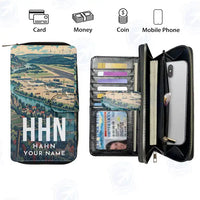 Thumbnail for Frankfurt-Hahn Airport (HHN) Leather Wallets - Zip Long Wallet - Scene + Name
