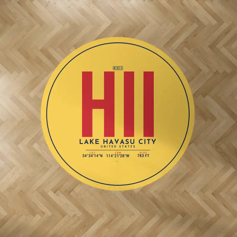 Lake Havasu City Airport (HII) Carpets - Carpet Round - ID Tag - Yellow V2