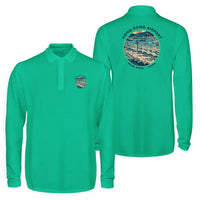Thumbnail for Hong Kong International Airport (HKG) Premium Polo T-Shirts - Badge - Long Sleeve - Green