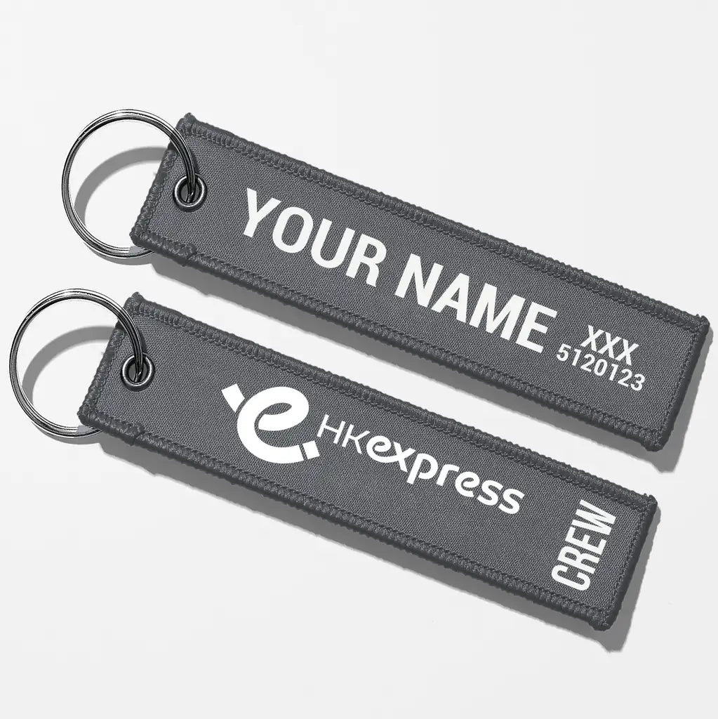 HK Express Airlines Crew & Staff Tag Key Chains - Gray - Crew + Name