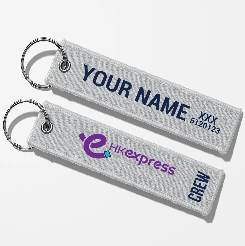 HK Express Airlines Crew & Staff Tag Key Chains - Light Gray - Crew + Name