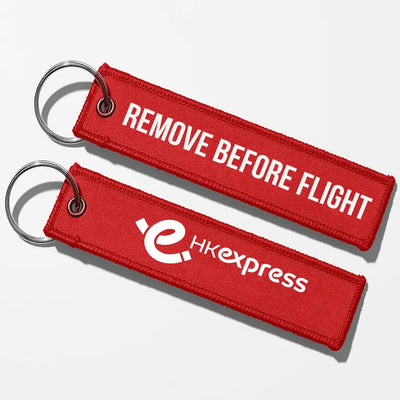 HK Express Airlines Crew & Staff Tag Key Chains - Red - Remove Before Flight