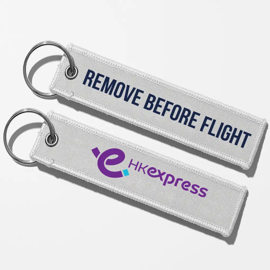 HK Express Airlines Crew & Staff Tag Key Chains - White - Remove Before Flight