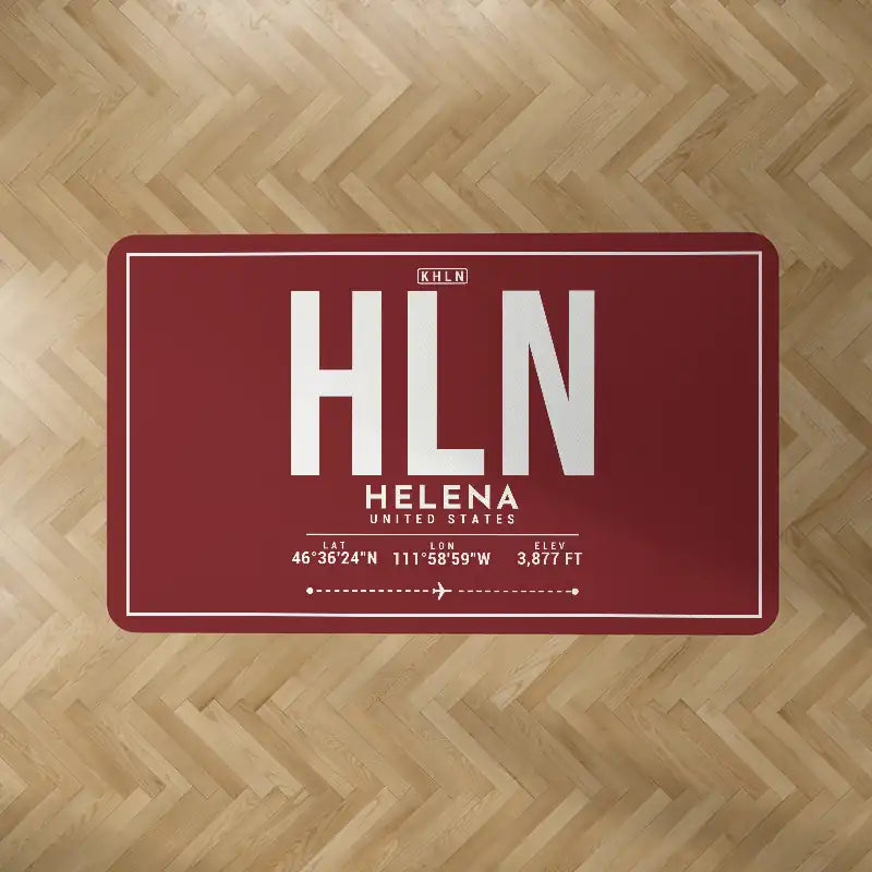 Helena Regional Airport (HLN) Carpets - Carpet Rectangle - ID Tag - Dark Red V2