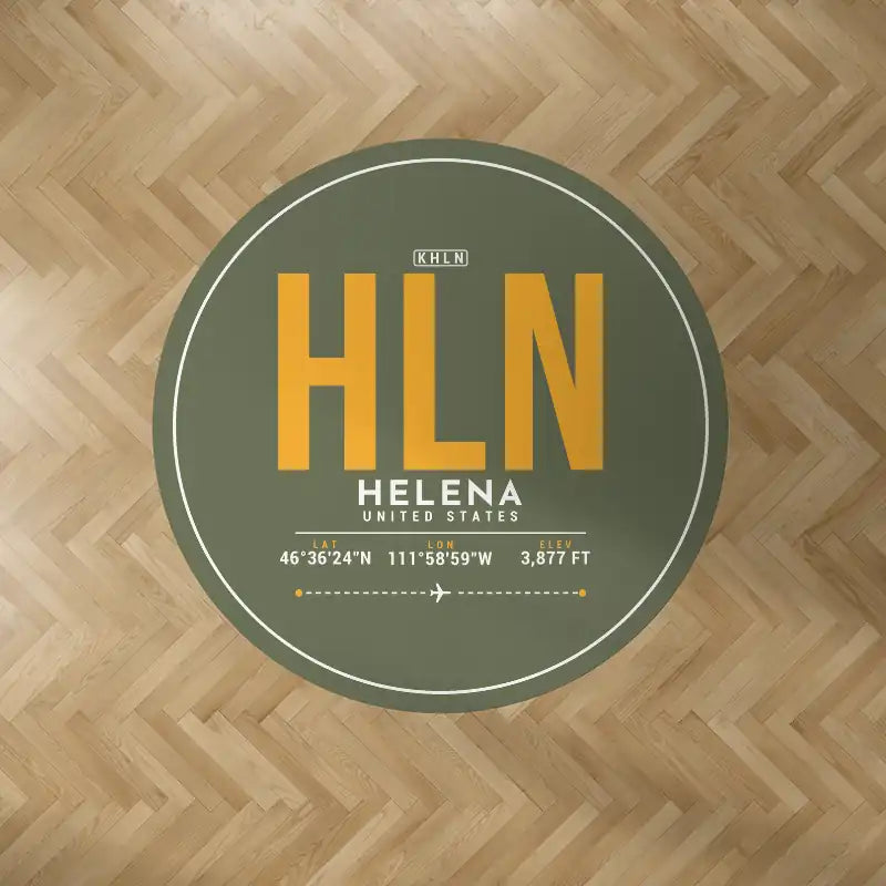 Helena Regional Airport (HLN) Carpets - Carpet Round - ID Tag - Green Army V2