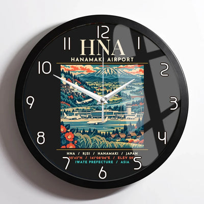 HNA - Poster - Wall Clock Framed - Black