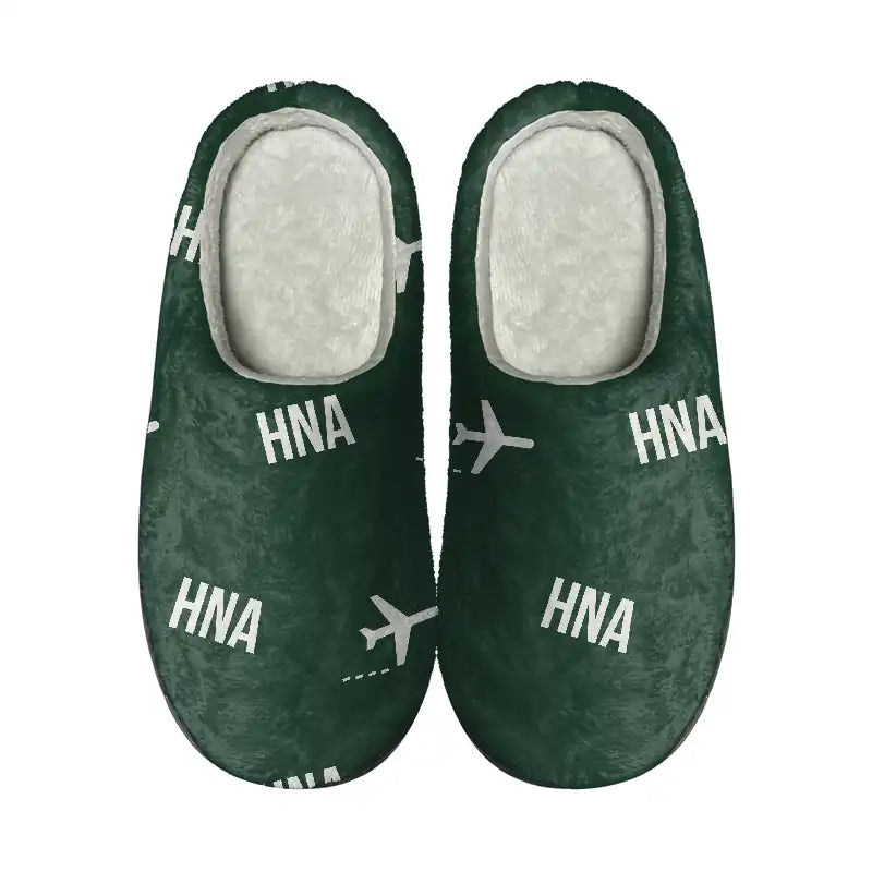 Hanamaki Airport (HNA) Slippers & Flip Flops - Slippers - Cotton - Pattern - Dark Green