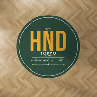 Thumbnail for Tokyo Haneda Airport (HND) Carpets - Carpet Round - ID Tag - Dark Green V2