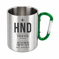 Thumbnail for Tokyo Haneda Airport (HND) Stainless Steel Mugs - ID Tag - Outdoors Mug - Green