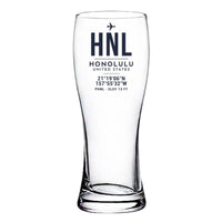 Thumbnail for Honolulu Daniel K. Inouye International Airport (HNL) Glasses - ID Tag - Pilsner Beer Glass