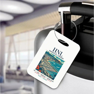 HNL - Poster - Luggage Tag - White