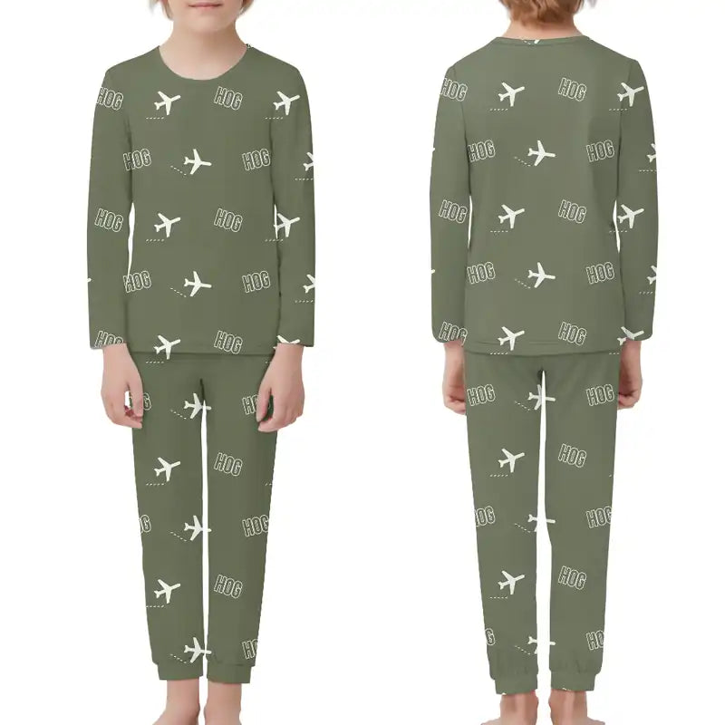 Frank País Airport (HOG) Pajamas - Children Pajamas - Green Army
