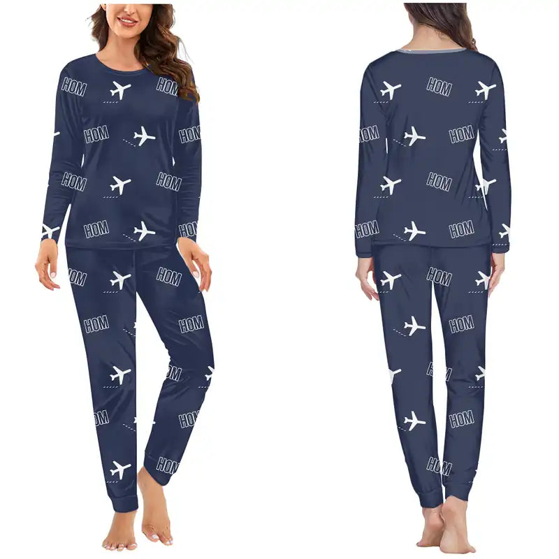 Homer Airport (HOM) Pajamas - Women Pajamas - Navy Blue