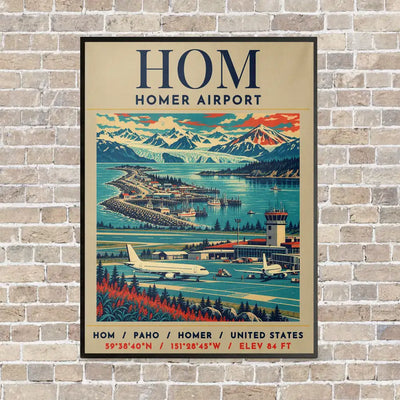 HOM - Poster - Canvas Framed - Beige