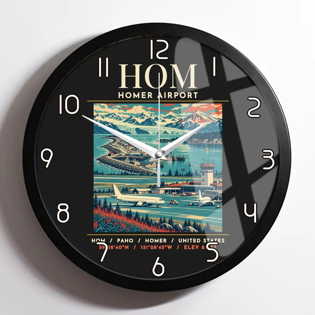 HOM - Poster - Wall Clock Framed - Black
