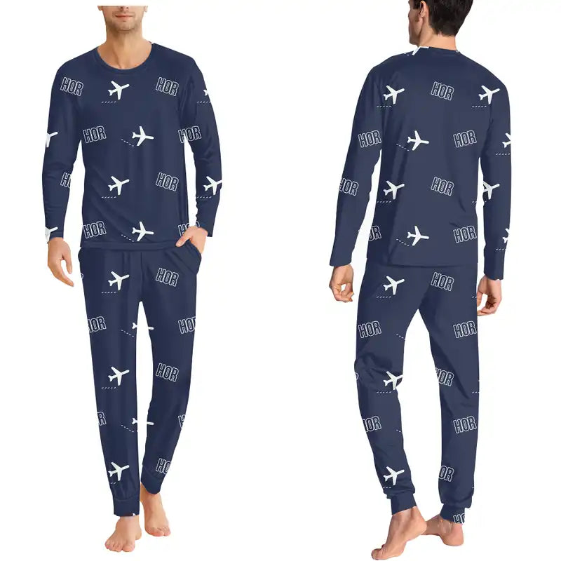Horta Airport (HOR) Pajamas - Men Pajamas - Navy Blue