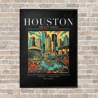 Thumbnail for HOUSTON - Poster - Canvas Framed - Black
