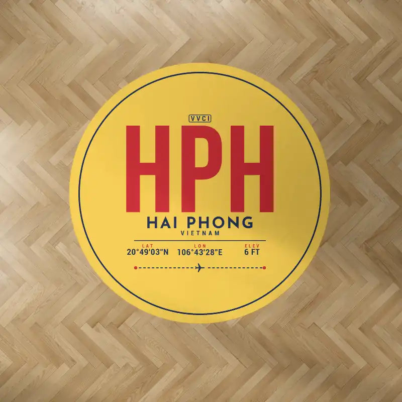 Cat Bi International Airport (HPH) Carpets - Carpet Round - ID Tag - Yellow V2