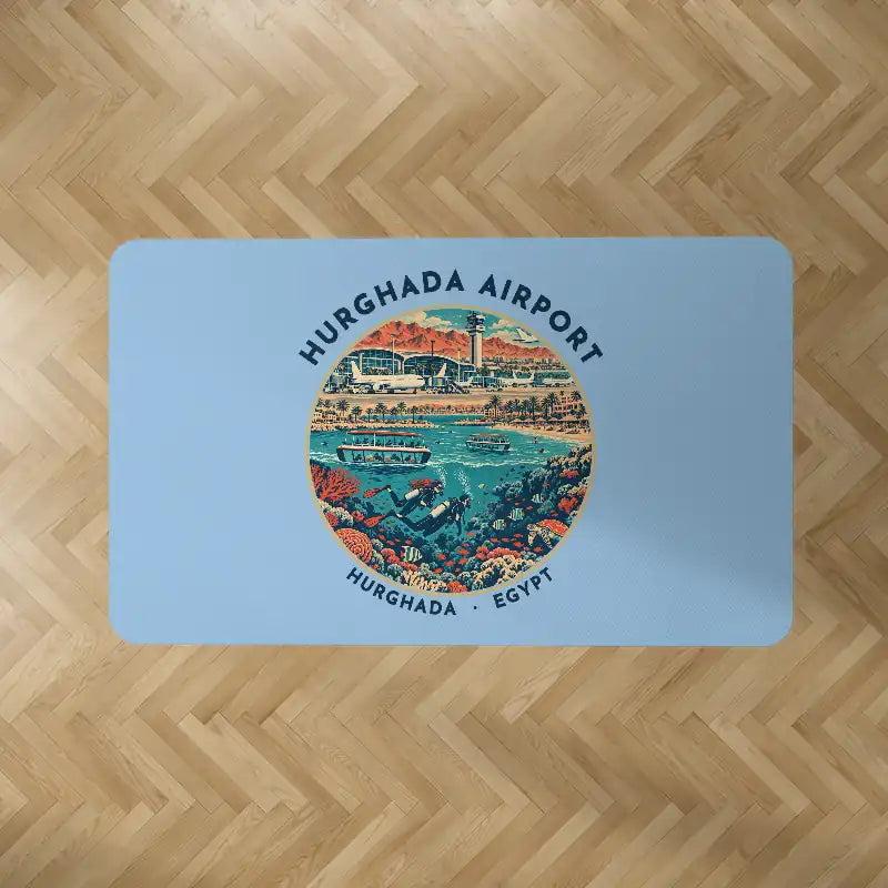 Hurghada International Airport (HRG) Carpets - Carpet Rectangle - Badge - Light Blue V2