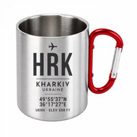 Thumbnail for Kharkiv International Airport (HRK) Stainless Steel Mugs - ID Tag - Outdoors Mug - Red