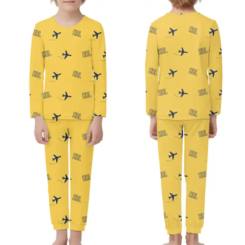 Valley International Airport (HRL) Pajamas - Children Pajamas - Yellow