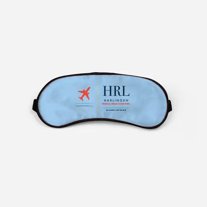 Valley International Airport (HRL) Sleep Masks - Sleep Mask - Front - Light Blue