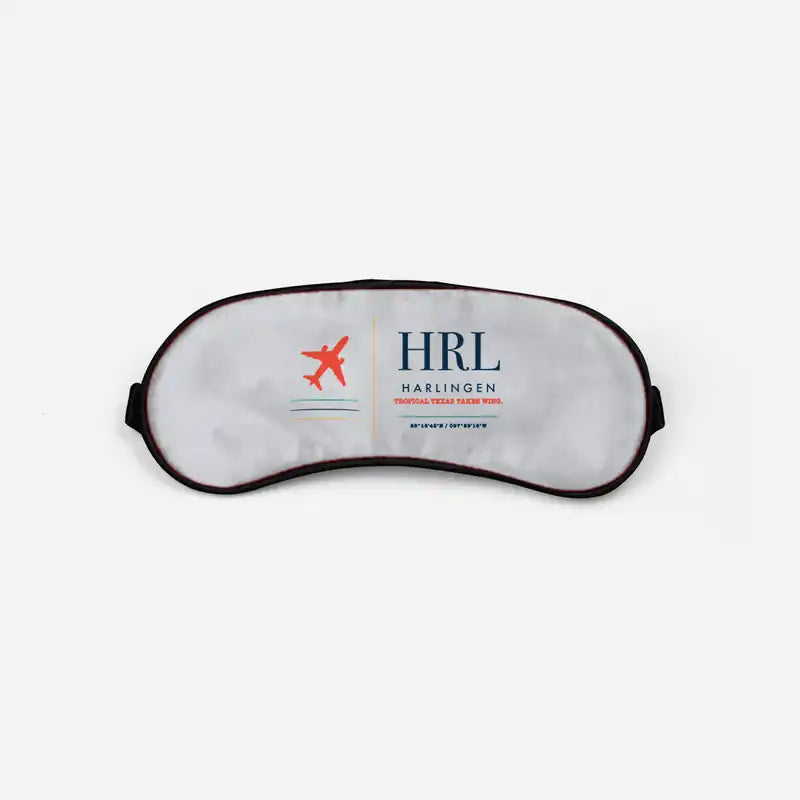 Valley International Airport (HRL) Sleep Masks - Sleep Mask - Front - Light Gray