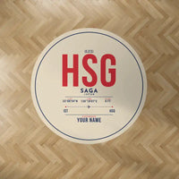 Thumbnail for Saga Airport (HSG) Carpets - Carpet Round - ID Tag + Name - Beige V2