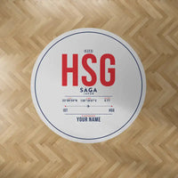 Thumbnail for Saga Airport (HSG) Carpets - Carpet Round - ID Tag + Name - Light Gray V2