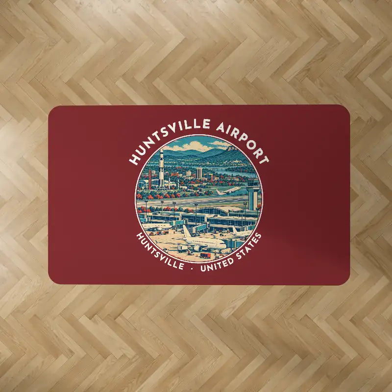 Huntsville International Airport (HSV) Carpets - Carpet Rectangle - Badge - Dark Red V2