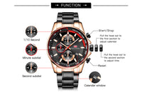 Thumbnail for Fashion Multifunctional Quartz Watch for Men  Luminous Luxury Stainless