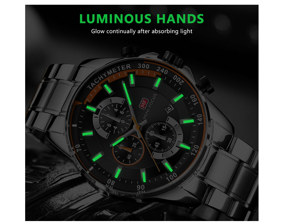 Fashion Multifunctional Quartz Watch for Men  Luminous Luxury Stainless