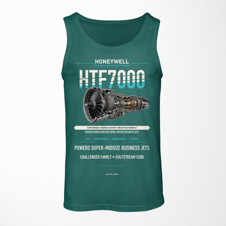 HTF7000 design on green tank top