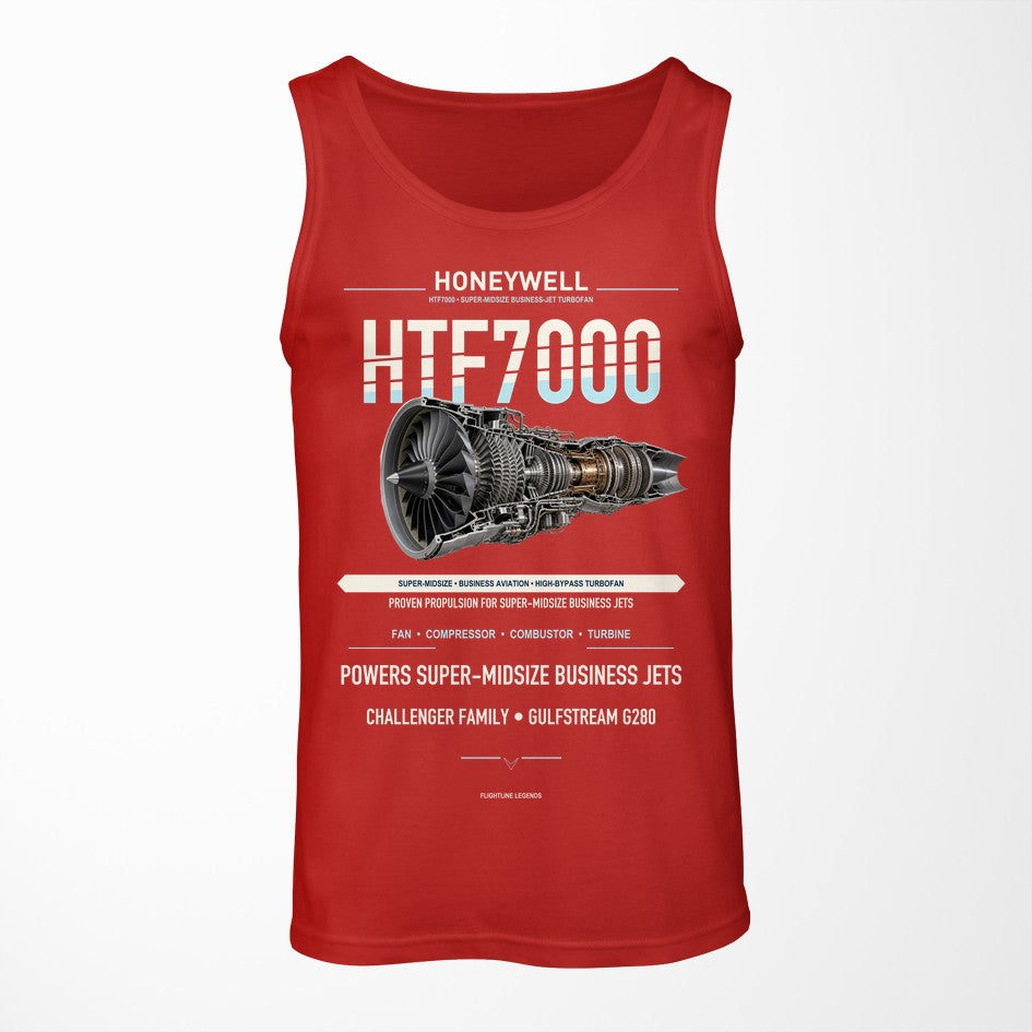 HTF7000 design on red tank top