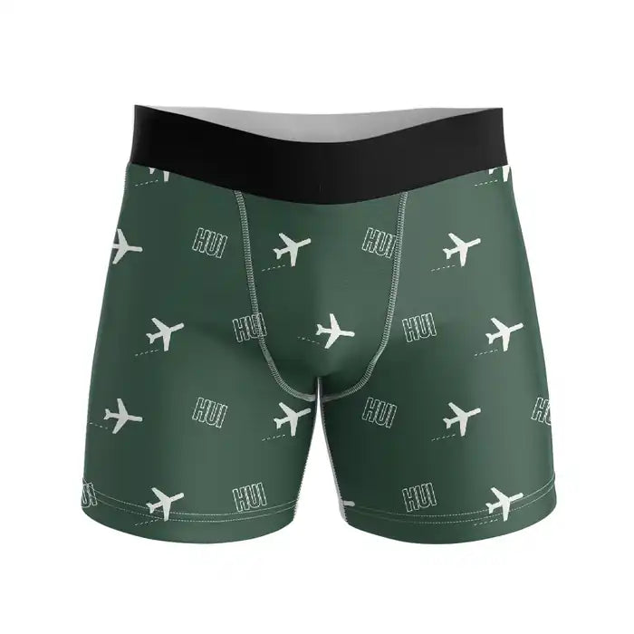 Phu Bai International Airport (HUI) Men Boxers - Pattern - Dark Green