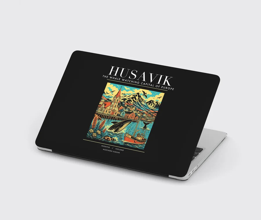 HUSAVIK - Poster - MacBook Case - Black