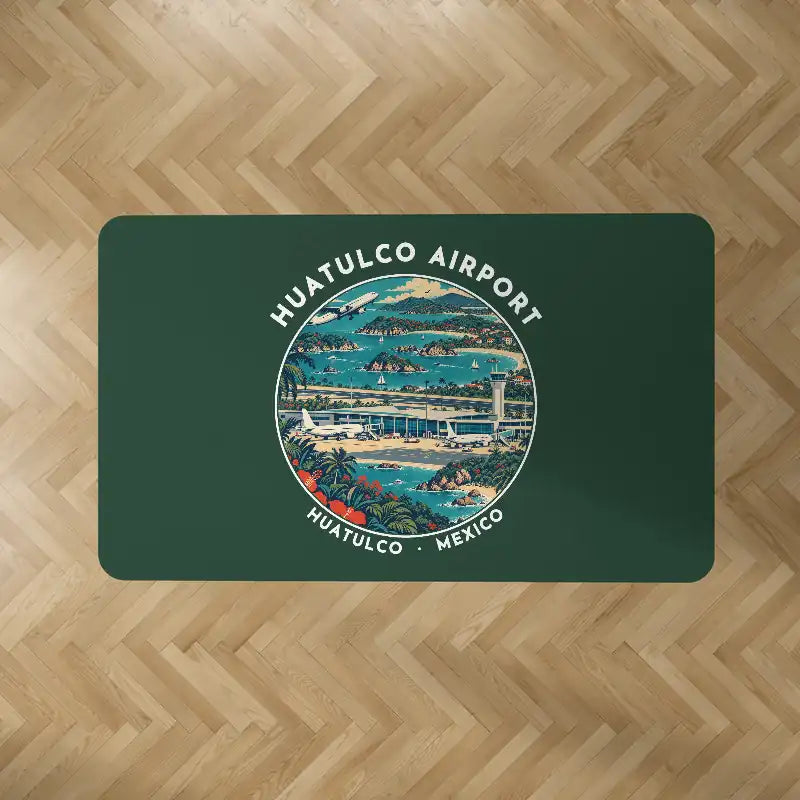 Huatulco International Airport (HUX) Carpets - Carpet Rectangle - Badge - Dark Green V2