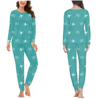 Thumbnail for Huatulco International Airport (HUX) Pajamas - Women Pajamas - Turquoise