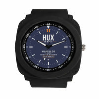 Thumbnail for Huatulco International Airport (HUX) Aviator Watches - Classic - Navy Blue - Rubber Strap - Black