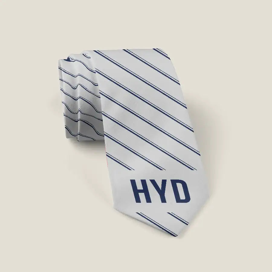Rajiv Gandhi International Airport Hyderabad (HYD) Ties - Tie - Stripe - Light Gray