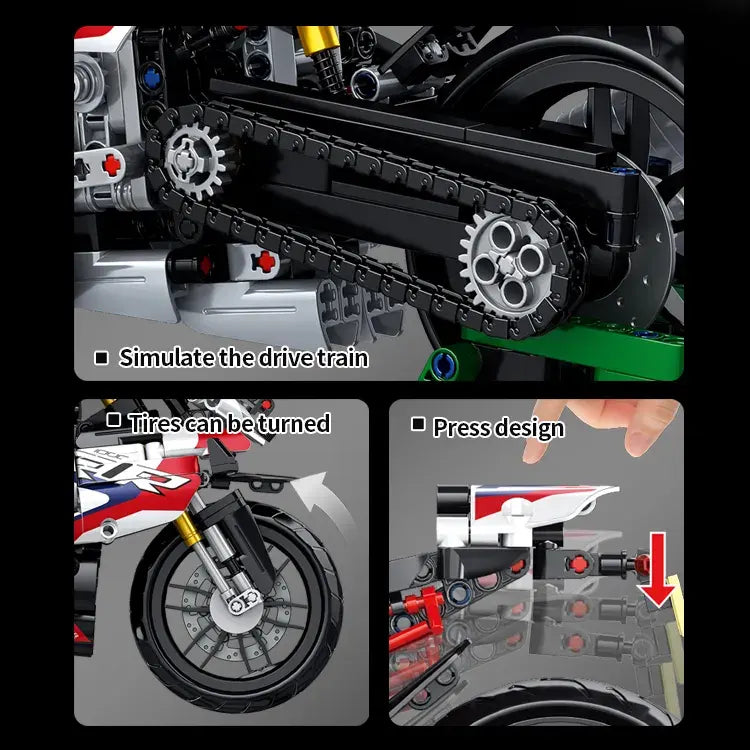 912Pcs M1000RR For Building Blocks Model - view 5