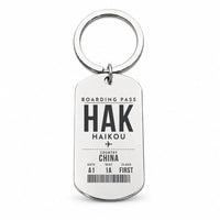 Thumbnail for Haikou Meilan International Airport HAK - Key Chain - Boarding Pass Style - Silver