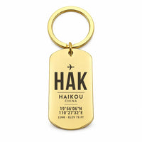 Thumbnail for Haikou Meilan International Airport HAK - Key Chain - Original Design - Gold