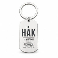Thumbnail for Haikou Meilan International Airport HAK - Key Chain - Original Design - Silver