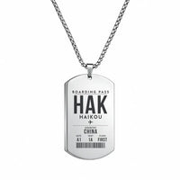Thumbnail for Haikou Meilan International Airport HAK - Necklace - Boarding Pass Style - Silver