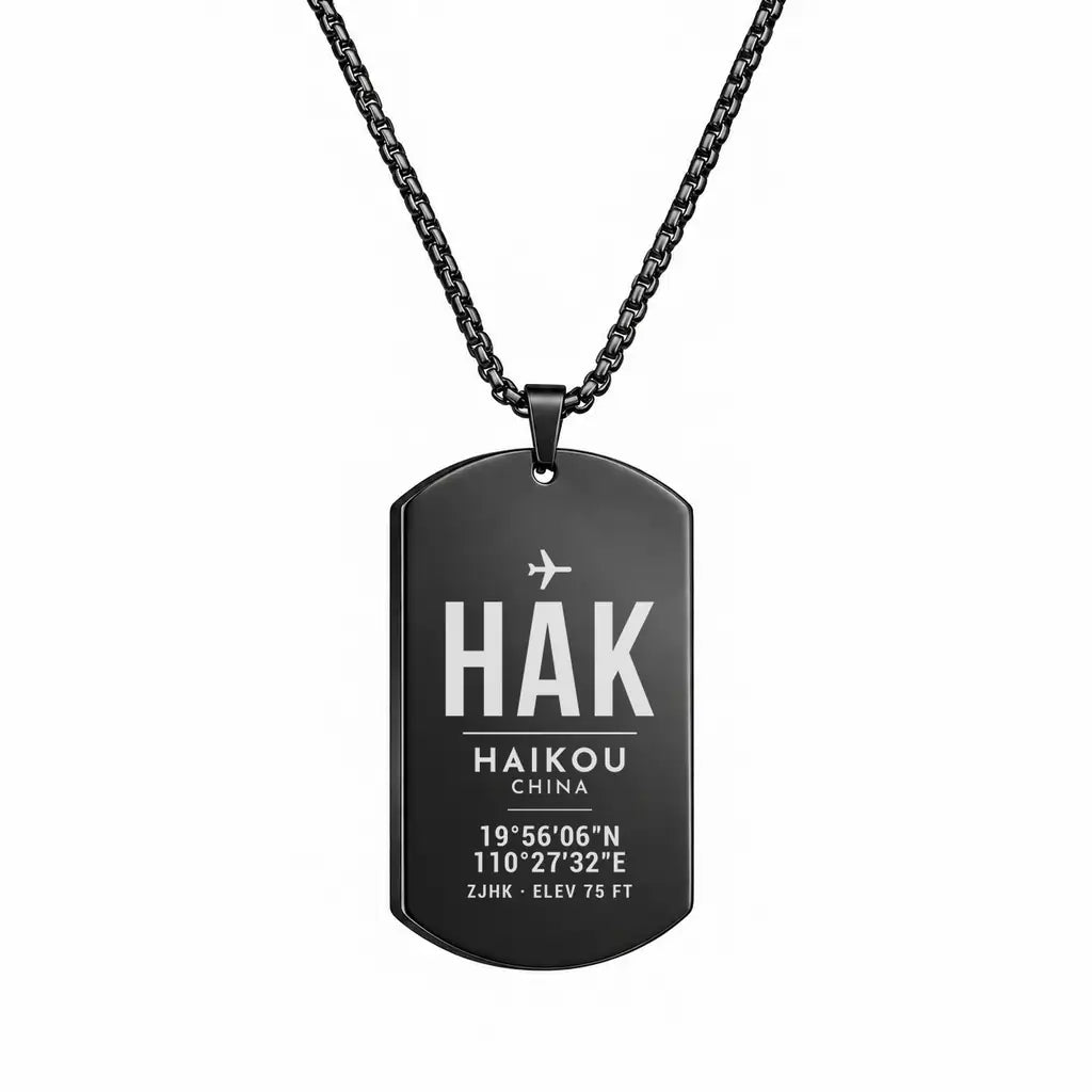 Haikou Meilan International Airport HAK - Necklace - Original Design - Black
