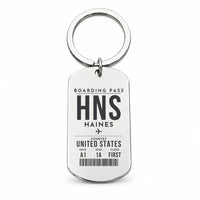 Thumbnail for Haines Airport HNS - Key Chain - Boarding Pass Style - Silver